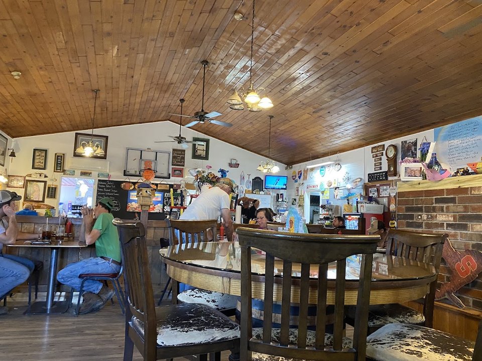 Family restaurant dining area with warm decor