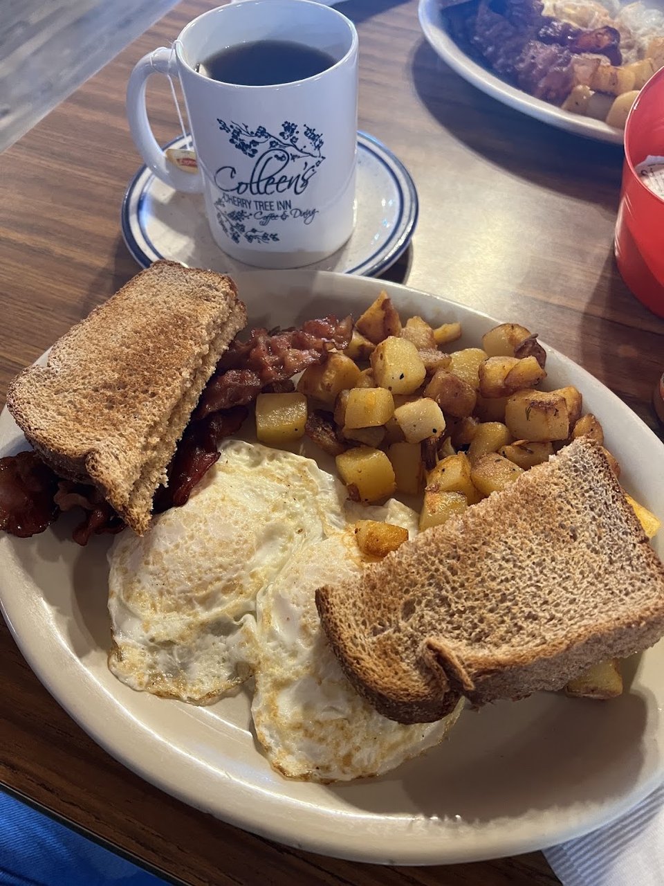 Eggs over Easy Bacon Whole Wheat Toast